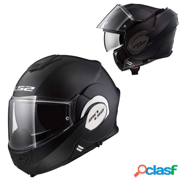 Casco modulare LS2 FF399 Valiant mentoniera ribaltabile Nero