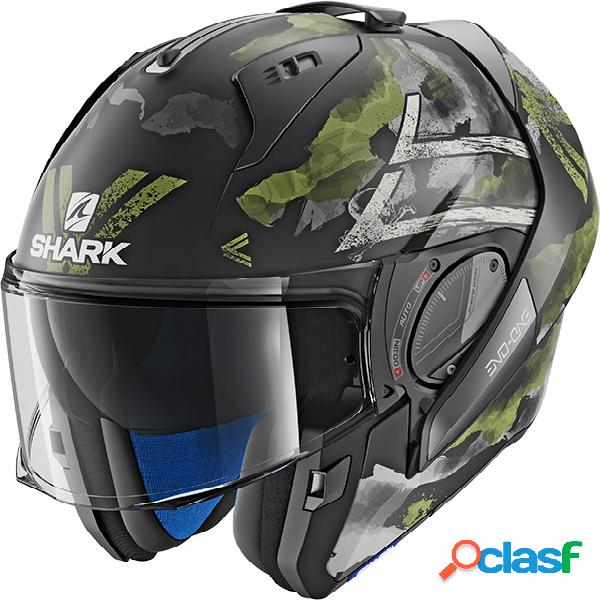 Casco modulare Shark Evo-One 2 Skuld Nero opaco Verde