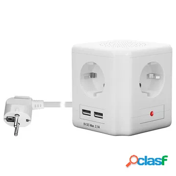 Cavo di prolunga Goobay Cube con USB - Spina UE - 1,5 m