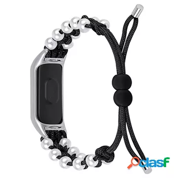 Cinturino Xiaomi Mi Band 5/6 serie Pearl Braided - Nero