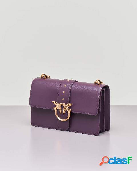 Classic Love Bag Icon Simply in pelle color melanzana con