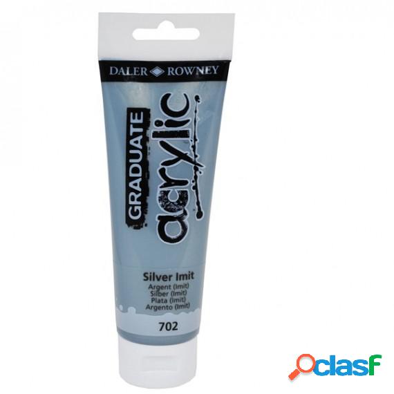 Colore acrilico fine Graduate - 120 ml - argento imitazione