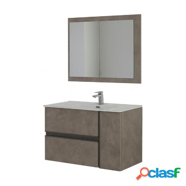 Composizione bagno sospesa Dixie con lavabo e specchio cm 92