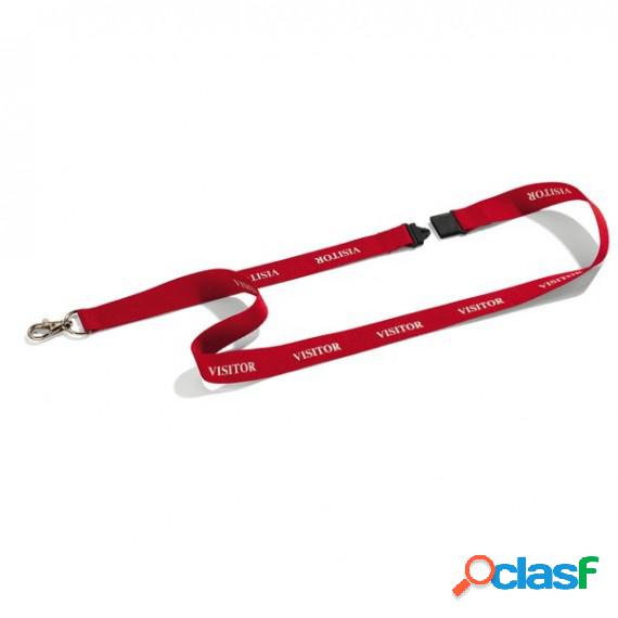 Cordoncini portabadge stampa visitor - rosso - 44 cm -