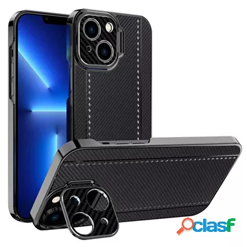 Cover CamStand iPhone 13 Mini Hybrid - Fibra di carbonio -