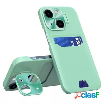 Cover con Porta Carte CamStand per iPhone 14 Plus - Verde