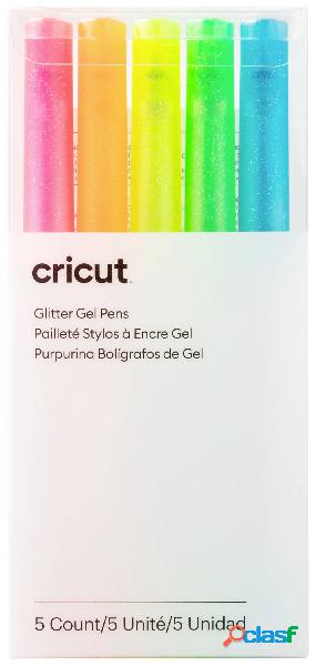 Cricut Glitzer Gel 0,8mm, 5er Set di pennini Neon