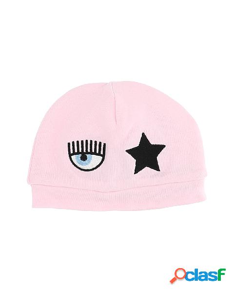 Cuffietta rosa in cotone interlock con ricamo logo eyestar 6