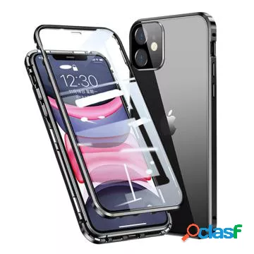 Custodia Magnetica iPhone 11 con Vetro Temperato - Nera