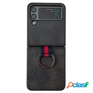 Custodia Rivestita con Anello in Metallo per Samsung Galaxy
