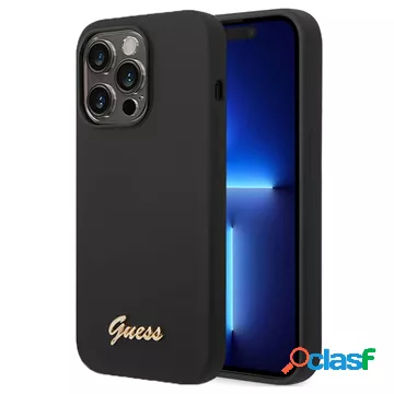 Custodia in Silicone Guess Metal Logo per iPhone 14 Pro Max