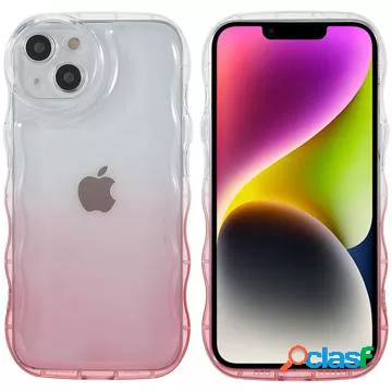 Custodia in TPU Wavy Edge Gradient per iPhone 14 Plus - Rosa