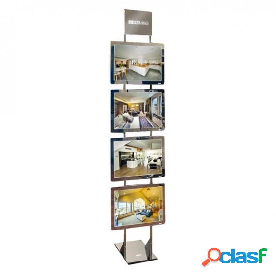 Espositore da pavimento Freestanding LEDMAG - 4 cornici