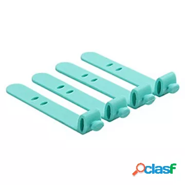 Fascette in silicone riutilizzabili - 4 pz. - Verde