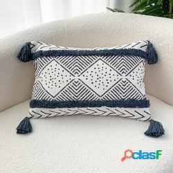 Federa trapuntata con nappa stile boho geometrico morbida