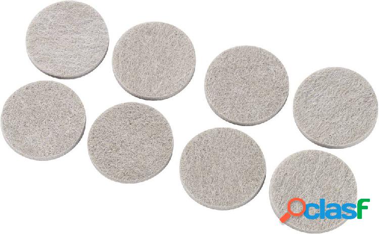 Feltrino autoadesivo, rotondo, grigio, (Ø x A) 38 mm x 5