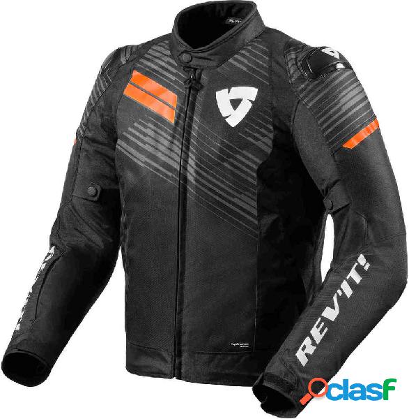 Giacca moto Revit Apex H2O Nero Neon arancia