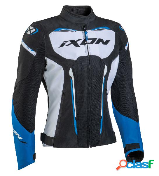 Giacca moto donna estiva Ixon STRIKER AIR WP Nero Bianco Blu
