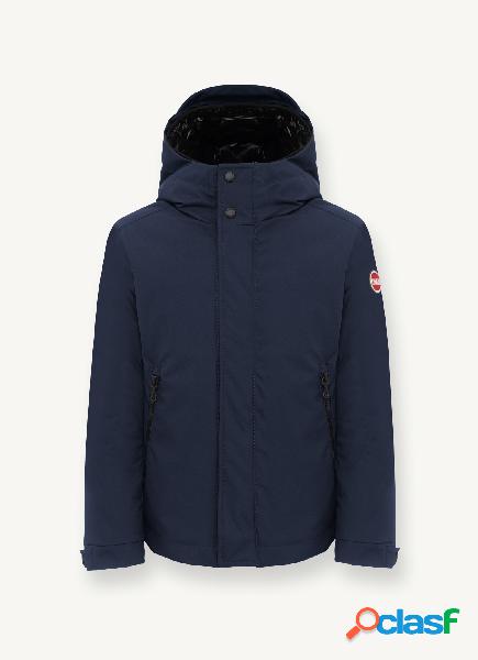 Giaccone blu in softshell con cappuccio 12-16 anni