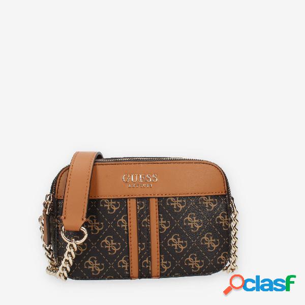 Guess Noelle Borsetta a tracolla logata marrone e cuoio