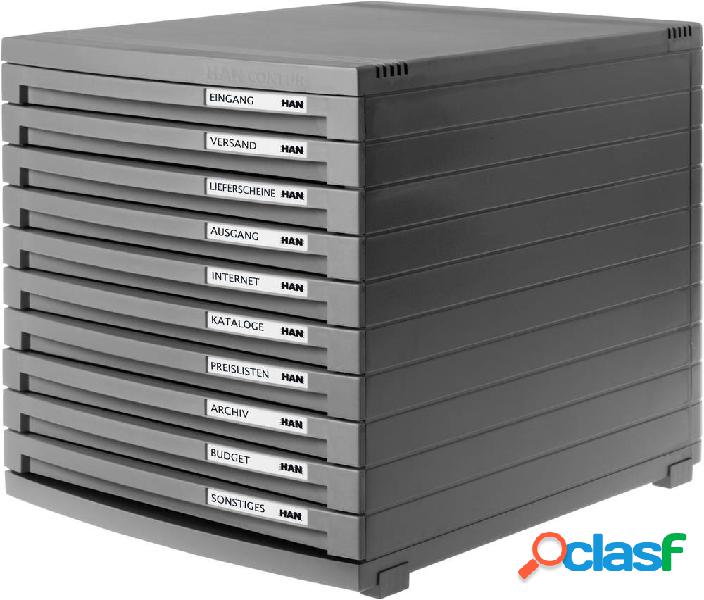 HAN CONTUR 1510-191 Cassettiera Grigio scuro DIN A4, DIN B4,