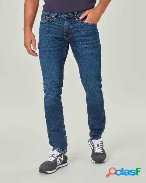 Jeans Austin slim tapered lavaggio scuro stone washed