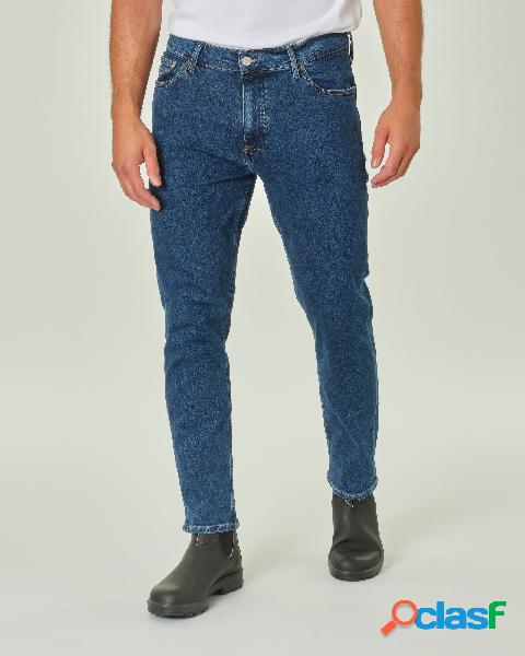 Jeans Dad Rinse regular tapered lavaggio scuro stone washed