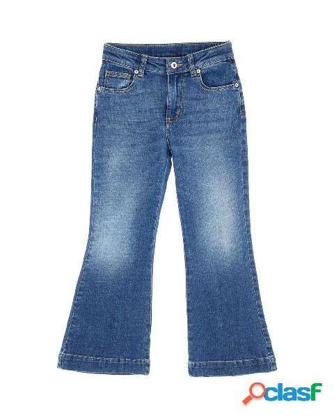 Jeans a zampa lavaggio medio stone washed M-2XL