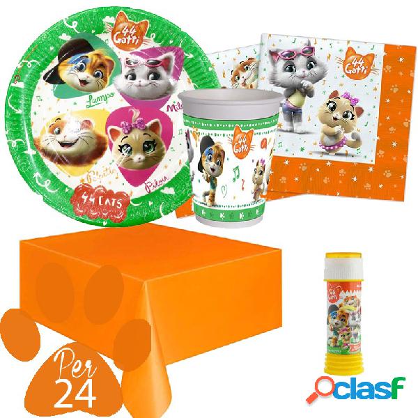 KIT N.5 44 GATTI - SET TAVOLA CON 18 BOLLE DI SAPONE