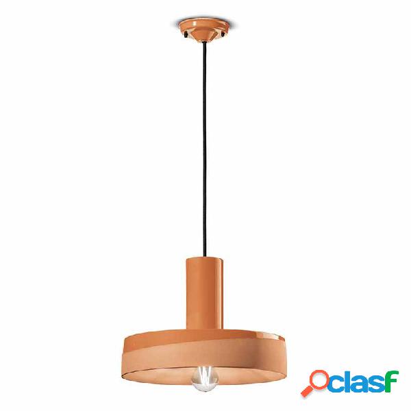 Lampada a sospensione in Ceramica Bicolore Arancio Pesca -