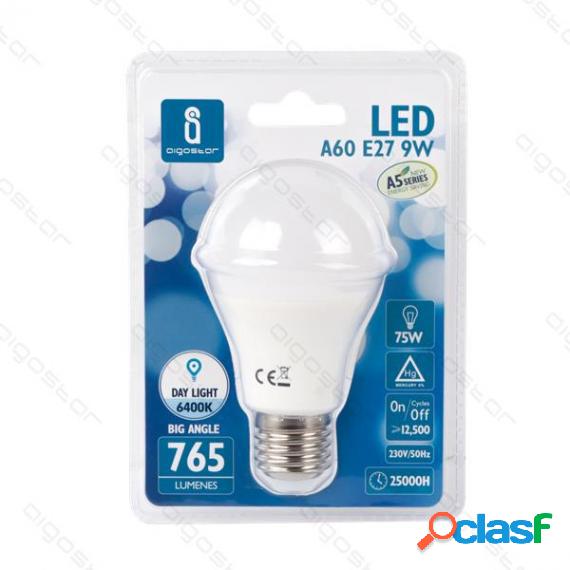 Lampadina Led A5 A60 9W Attacco E27 - 765 Lumen - 6400K Luce