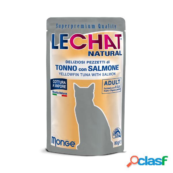 LeChat Natural Cat Adult Pezzetti di Tonno con Salmone 80 gr