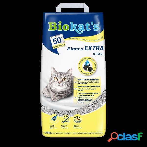 Lettiera per gatti carbone attivo Biokat's Bianco EXTRA