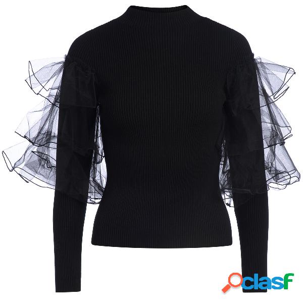 Maglia Twinset nera e tulle