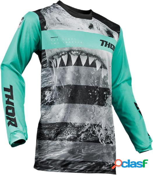 Maglia cross Thor PULSE SAVAGE JAWS Verde Menta Nero