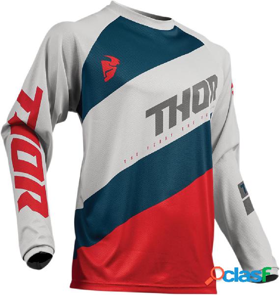 Maglia cross Thor SECTOR SHEAR Grigio Chiaro Rosso