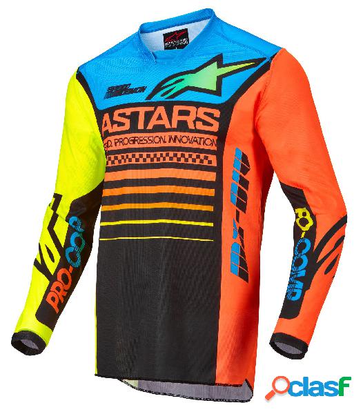 Maglia cross bambino Alpinestars RACER COMPASS Nero Giallo