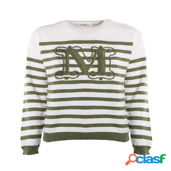 Maglia in cotone con ricamo monogramma