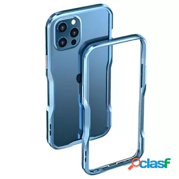 Mini paraurti in metallo Luphie per iPhone 12 - blu