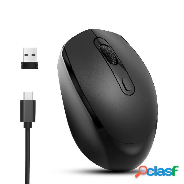 Mouse HXSJ M107 Mouse 2.4GHz Wireless 1600DPI ricaricabile