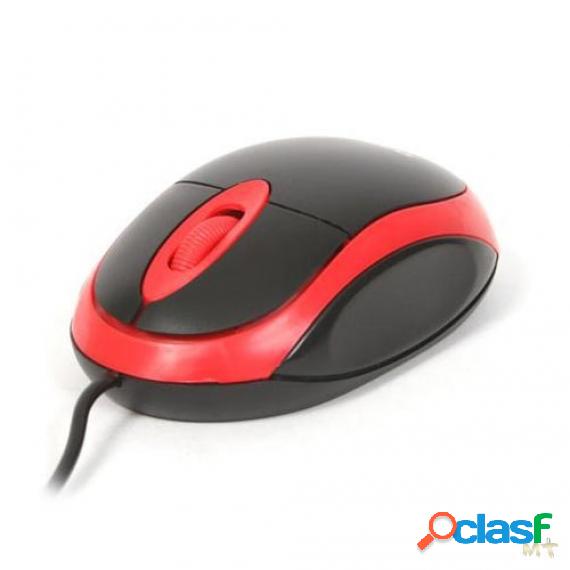 Mouse Omega Ottico Rosso E Nero Om06Vr Con Cavo Usb 125Cm -
