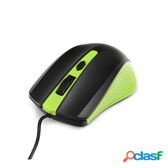 Mouse Omega Ottico Verde E Nero Om05Bl Con Cavo Usb 125Cm -