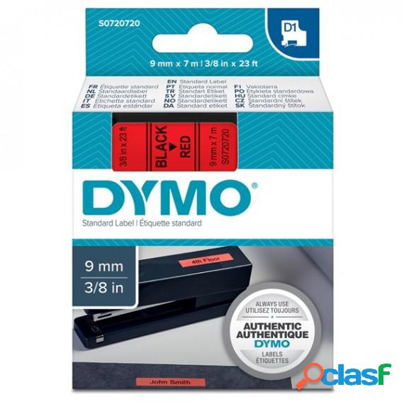 Nastro D1 409170 - 9 mm x 7 mt - nero/rosso - Dymo