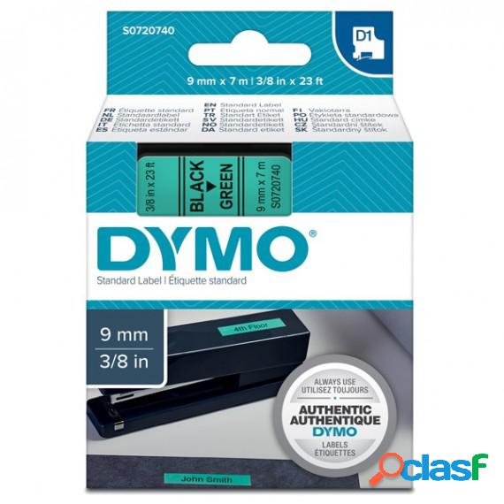 Nastro D1 409190 - 9 mm x 7 mt - nero/verde - Dymo