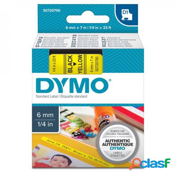 Nastro D1 436180 - 6 mm x 7 mt - nero/giallo - Dymo