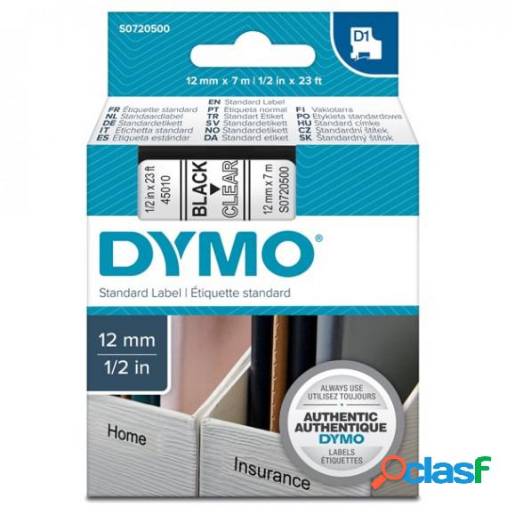 Nastro D1 450100 - 12 mm x 7 mt - nero/trasparente - Dymo