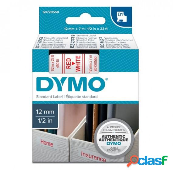 Nastro D1 450150 - 12 mm x 7 mt - rosso/bianco - Dymo