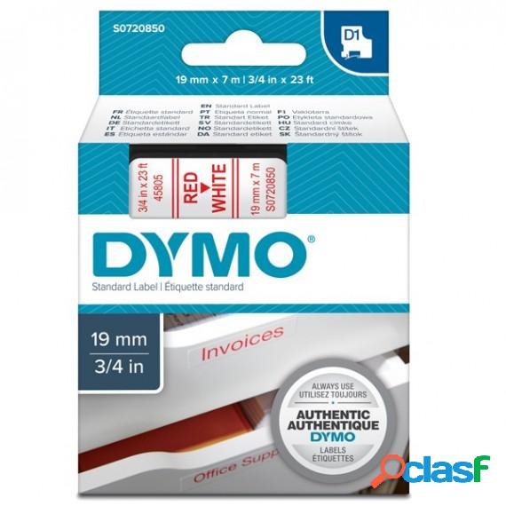 Nastro D1 458050 - 19 mm x 7 mt - rosso/bianco - Dymo