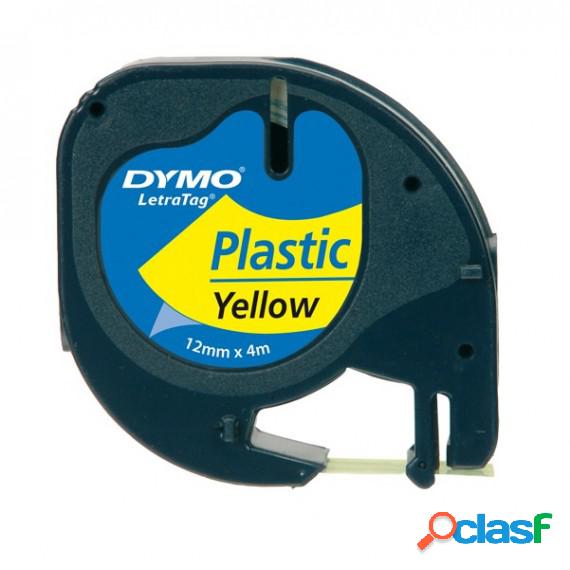 Nastro Letratag 912020 - in plastica - 12 mm x 4mt - giallo