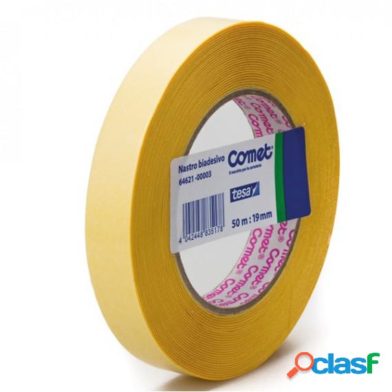 Nastro biadesivo - 50 mt x 19 mm - trasparente - Comet